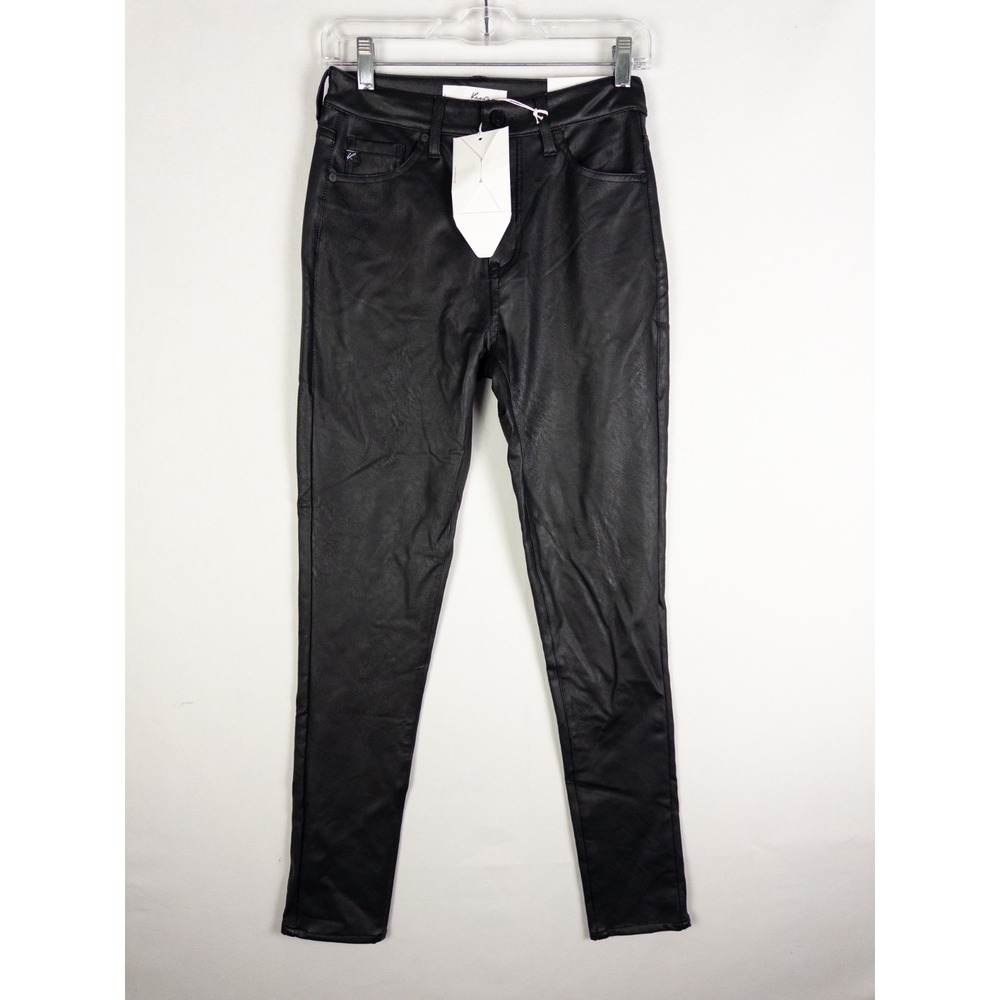 KanCan Womens 7 27 Black Faux Leather High Rise Super Skinny Pants NWT